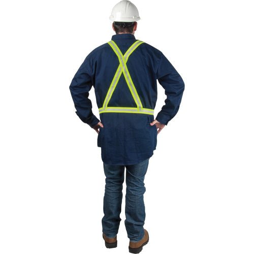 Standard - Duty Safety Harness, High Visibility Lime - Yellow, Silver Reflective Colour, Medium - Weldingaids Atlantic