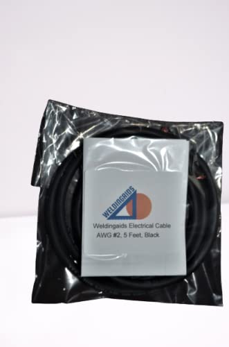 WELDINGAIDS Electrical Cable, Black, AWG #2, 15 Feet, Single Conductor, for Welding, Battery, Audio Amplification,Jump Starters, RV's, Solar Power etc.