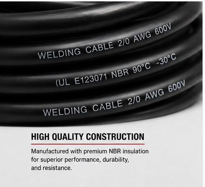 AWG 2/0 Welding Cable by Length - Double Insulated 600V – Canada wide Shipping