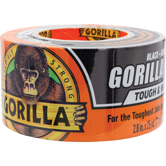 Gorilla make Duct Tape, 17mils, 73mm(3") x 22.86m(75'), Black