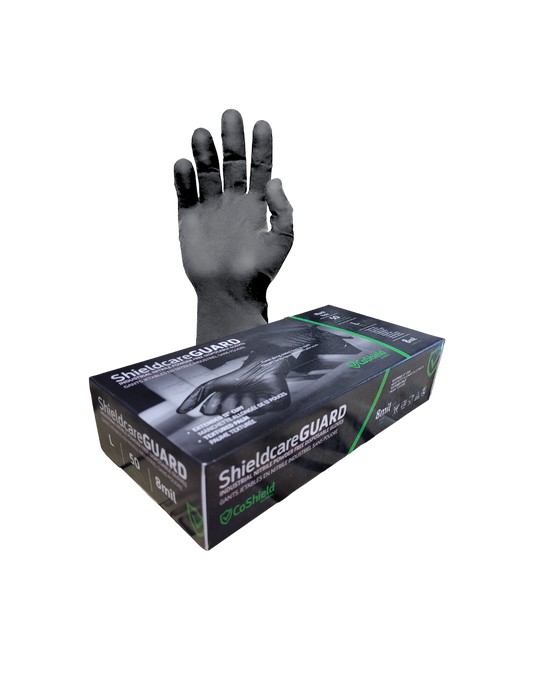 Black 8mil Extended Cuff Nitrile Gloves