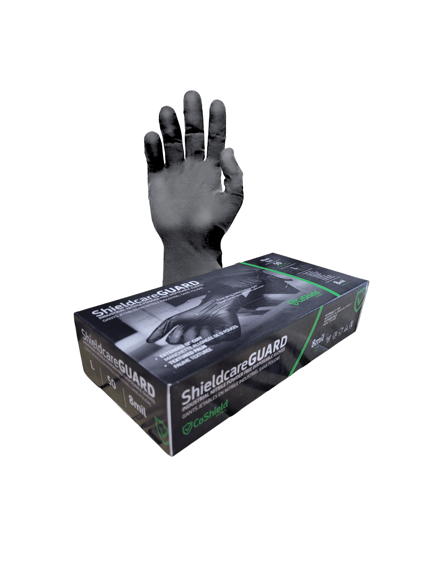 Black 8mil Extended Cuff Nitrile Gloves - Weldingaids Atlantic