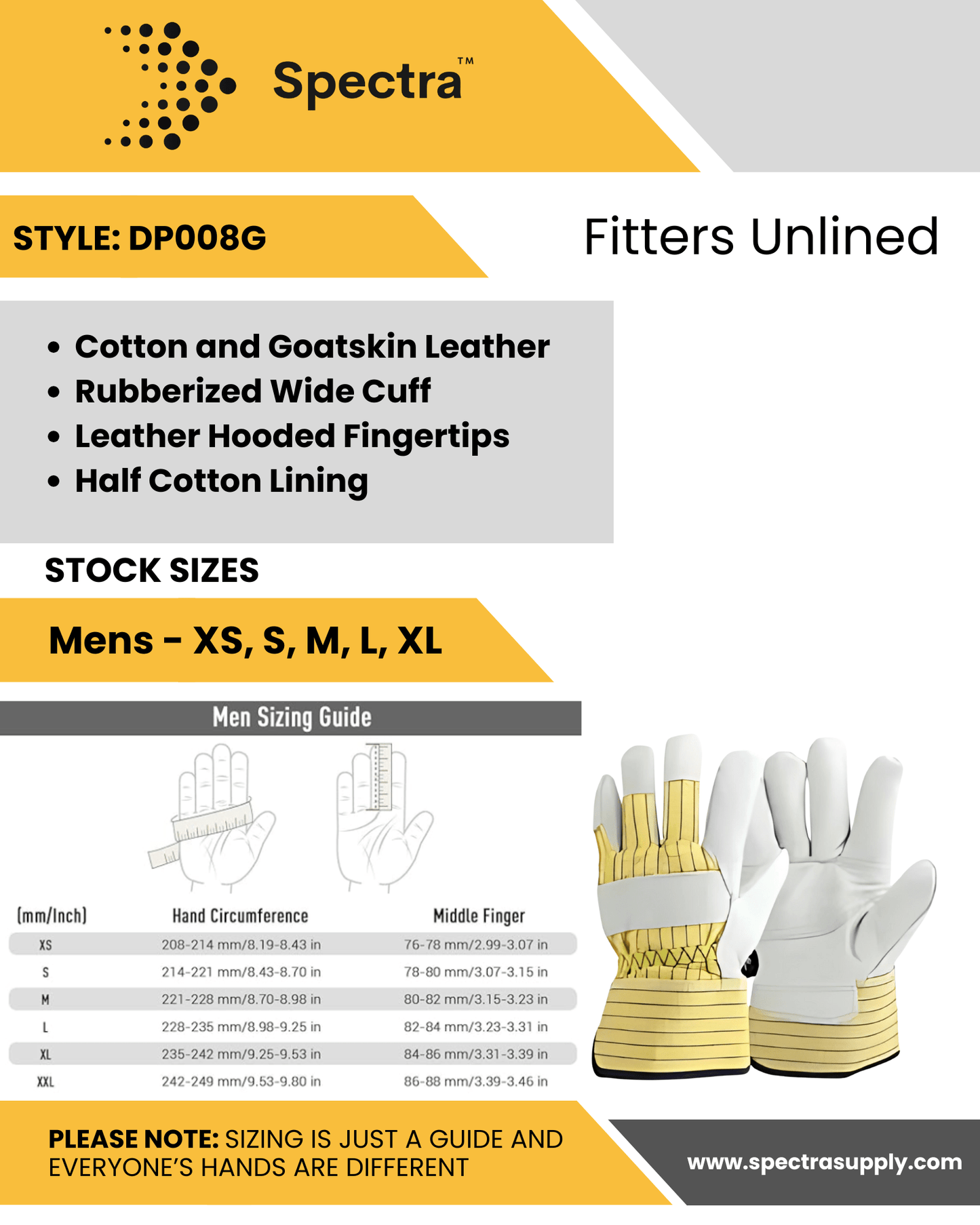 Fitters Unlined Gloves - Weldingaids Atlantic
