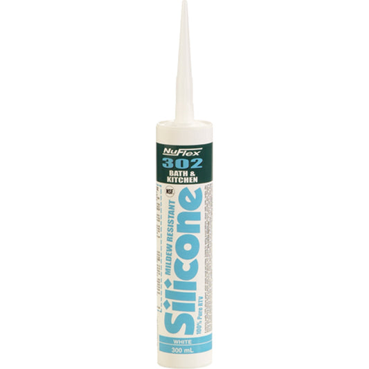 NuFlex 302 Silicone Sealant, Clear 300 ml - Weldingaids Atlantic