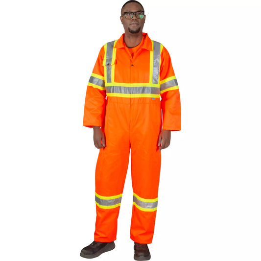 High Visibility, Orange Unlined Safety Coveralls