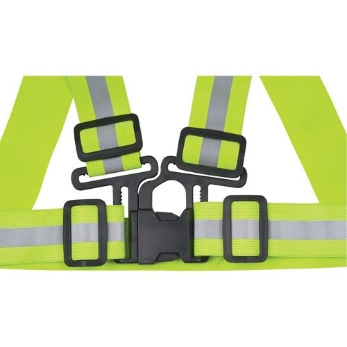 Standard - Duty Safety Harness, High Visibility Lime - Yellow, Silver Reflective Colour, Medium - Weldingaids Atlantic