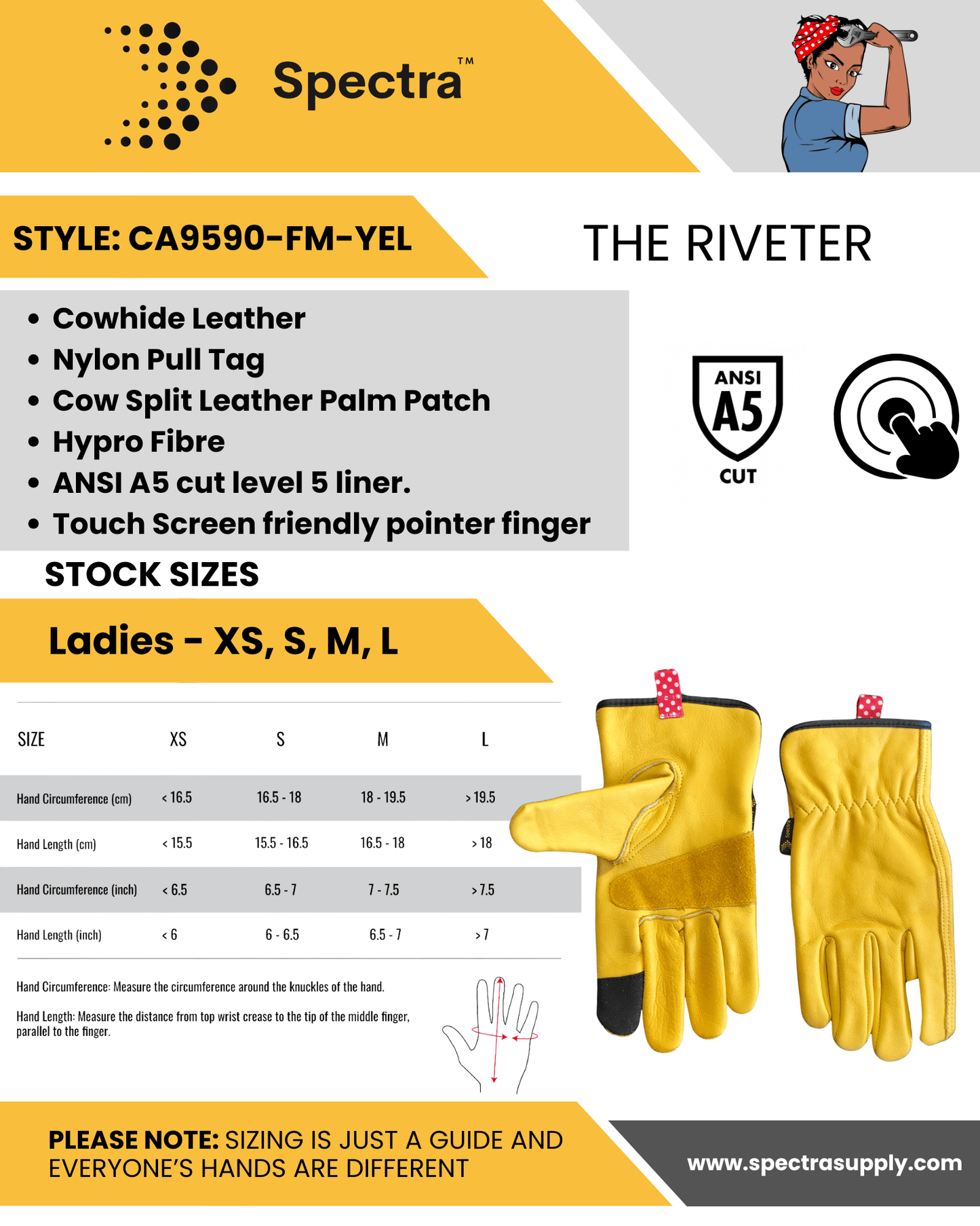 The Women's Riveter Gloves - Weldingaids Atlantic