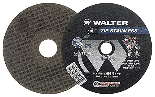 Walter 11F052 ZIP Stainless Cutoff Wheel - [Pack of 25] 60 Grit, Type 1, 5 in. - Weldingaids Atlantic