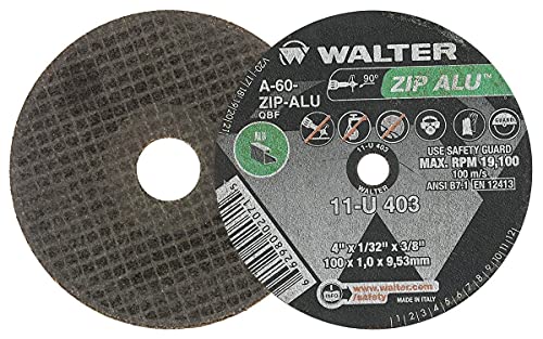Walter 11U052 ZIP ALU Fast and Free Cutoff Wheel - [Pack of 25] 60 Grit, 5 in. - Weldingaids Atlantic