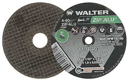 Walter 11U062 ZIP ALU Fast and Free Cutoff Wheel - [Pack of 25] 60 Grit, 6 in. - Weldingaids Atlantic