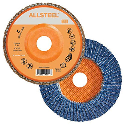 Walter Surface Technologies 15W604 Flap Disc [Pack of 10] 40 Grit Grinding Disc - Weldingaids Atlantic