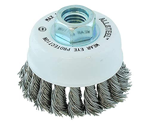 Walter Surface Technologies - Allsteel 3" X 5/8" - 11 Stainless Knot Cup Brush - Weldingaids Atlantic
